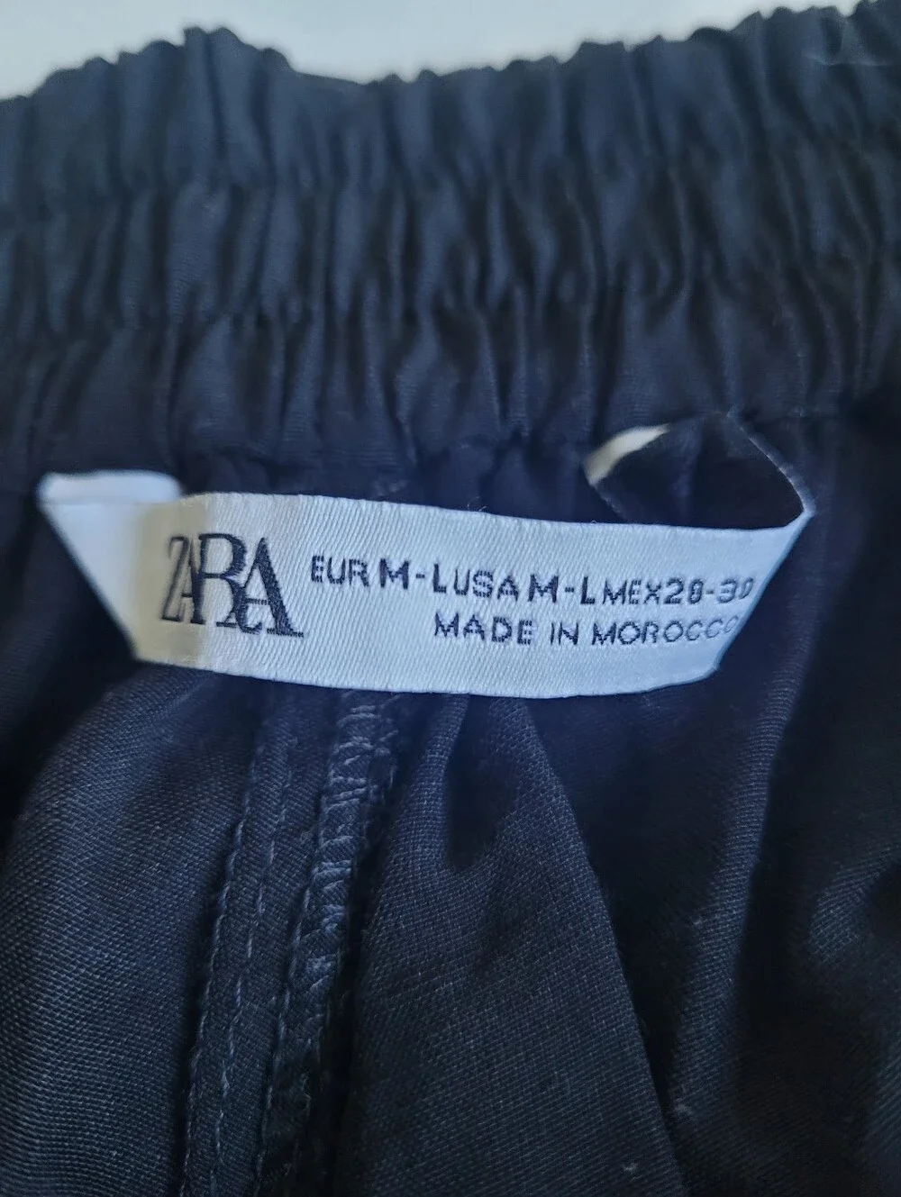Zara Oversized Wide Leg Baggy Cargo Pants Black Womens Medium Streetwear